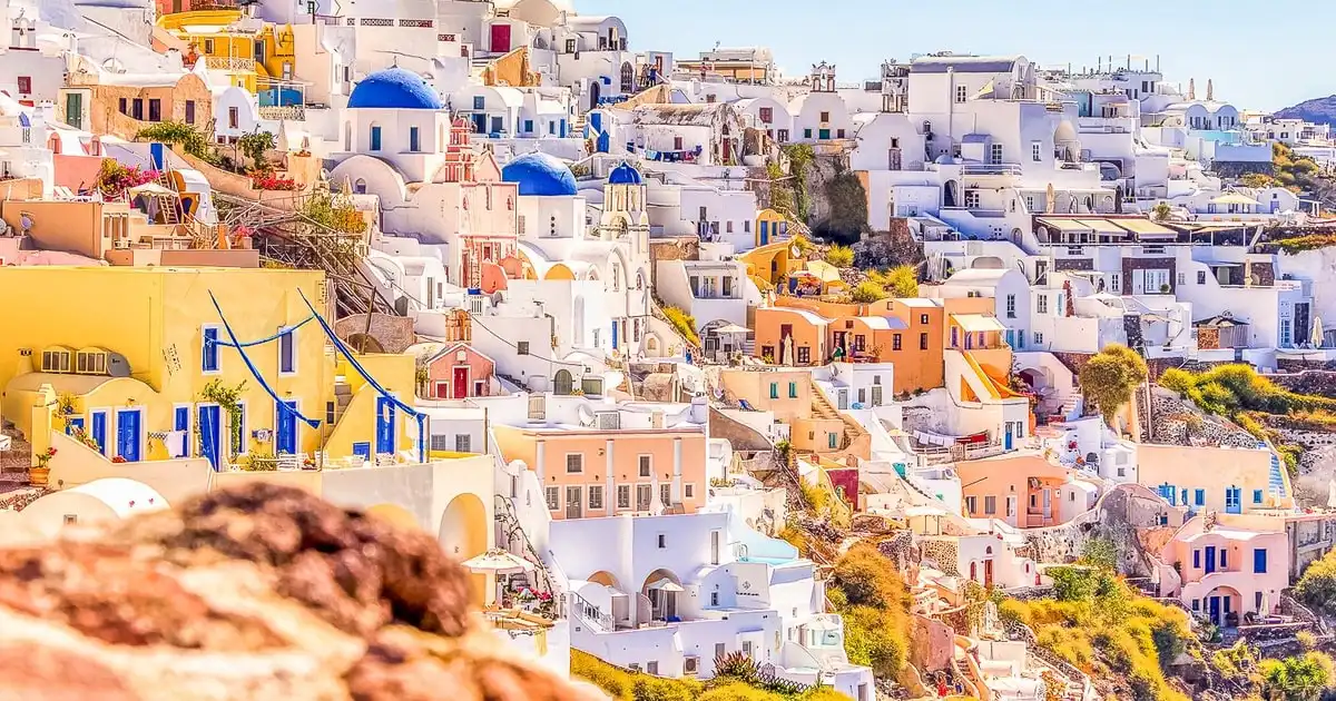Coach stop at a caldera viewpoint on a Santorini top sights day trip with Oia sunset, Santorini Greece
