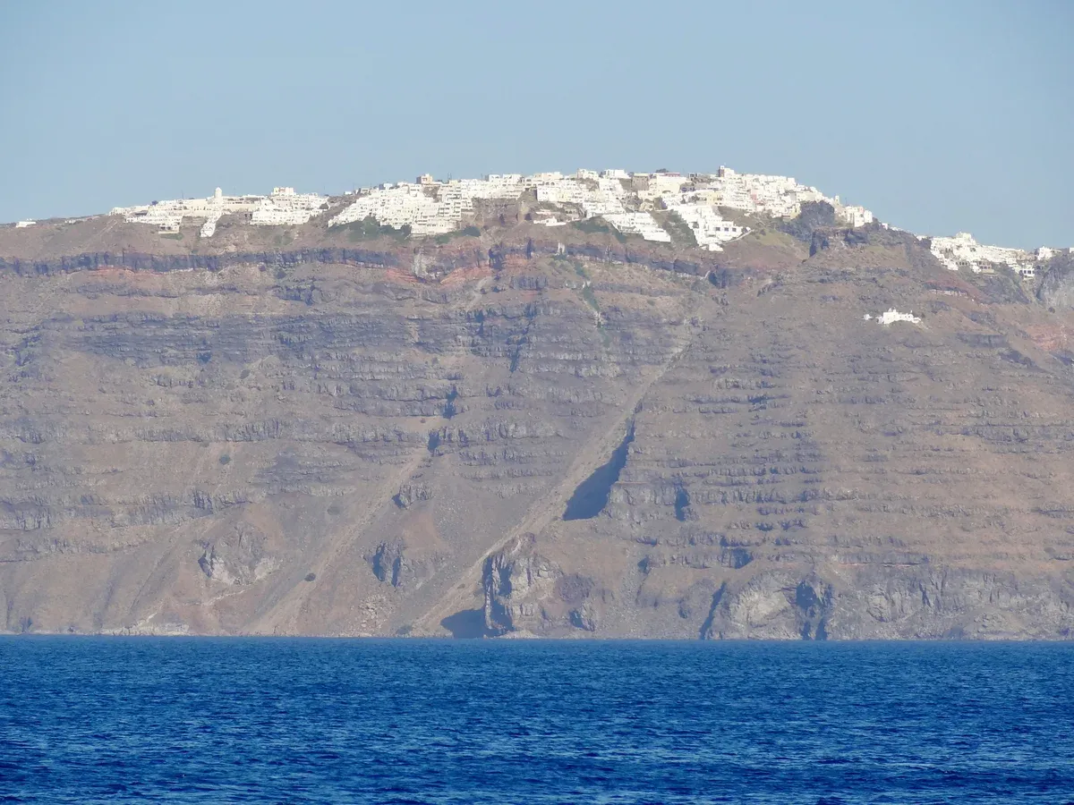 The caldera cliff below Imerovigli, Santorini Greece